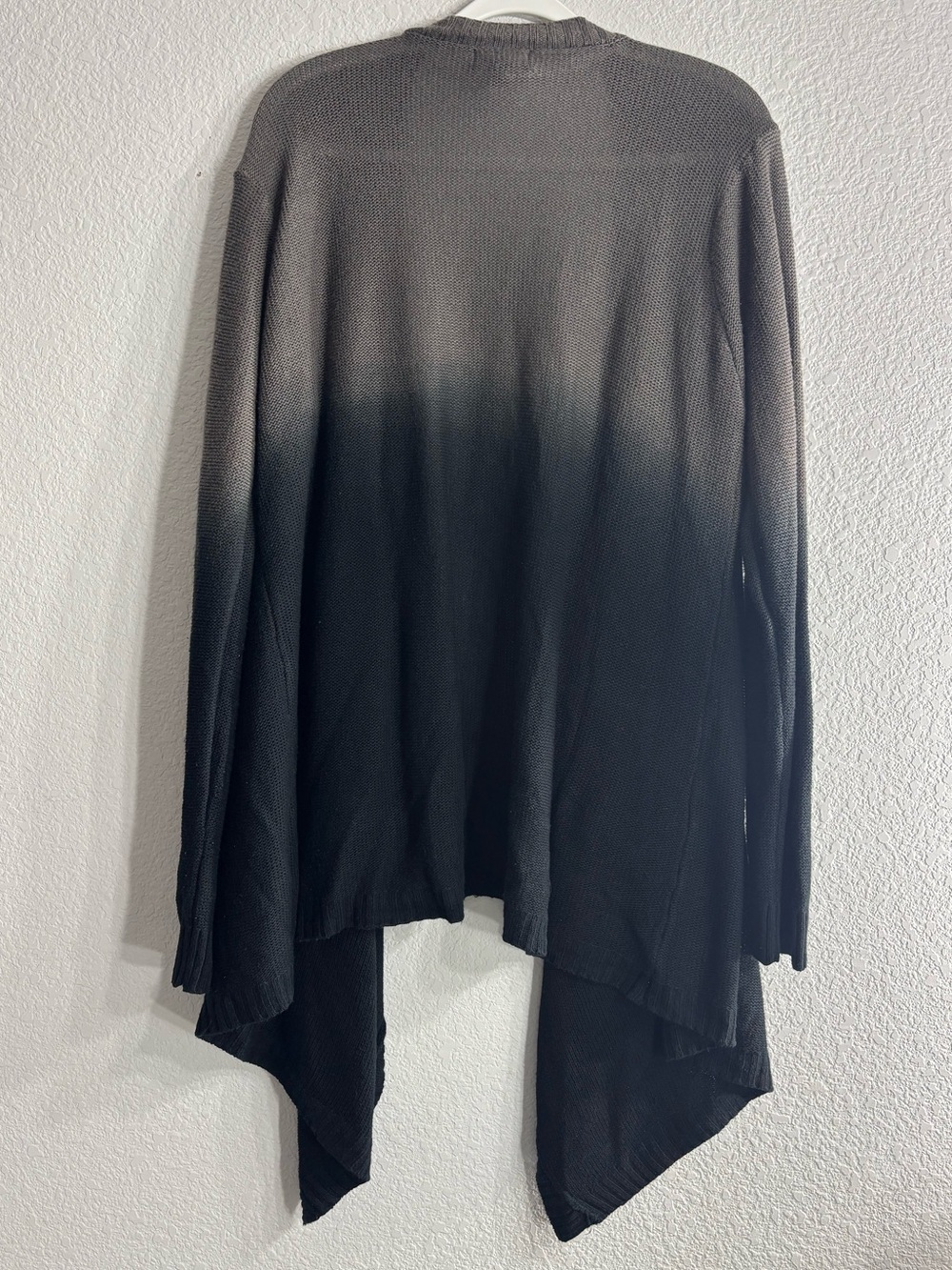Hot Topic Ombre Black to Gray Draped Open-Front Knit Cardigan Woman XL - Picture 3 of 5